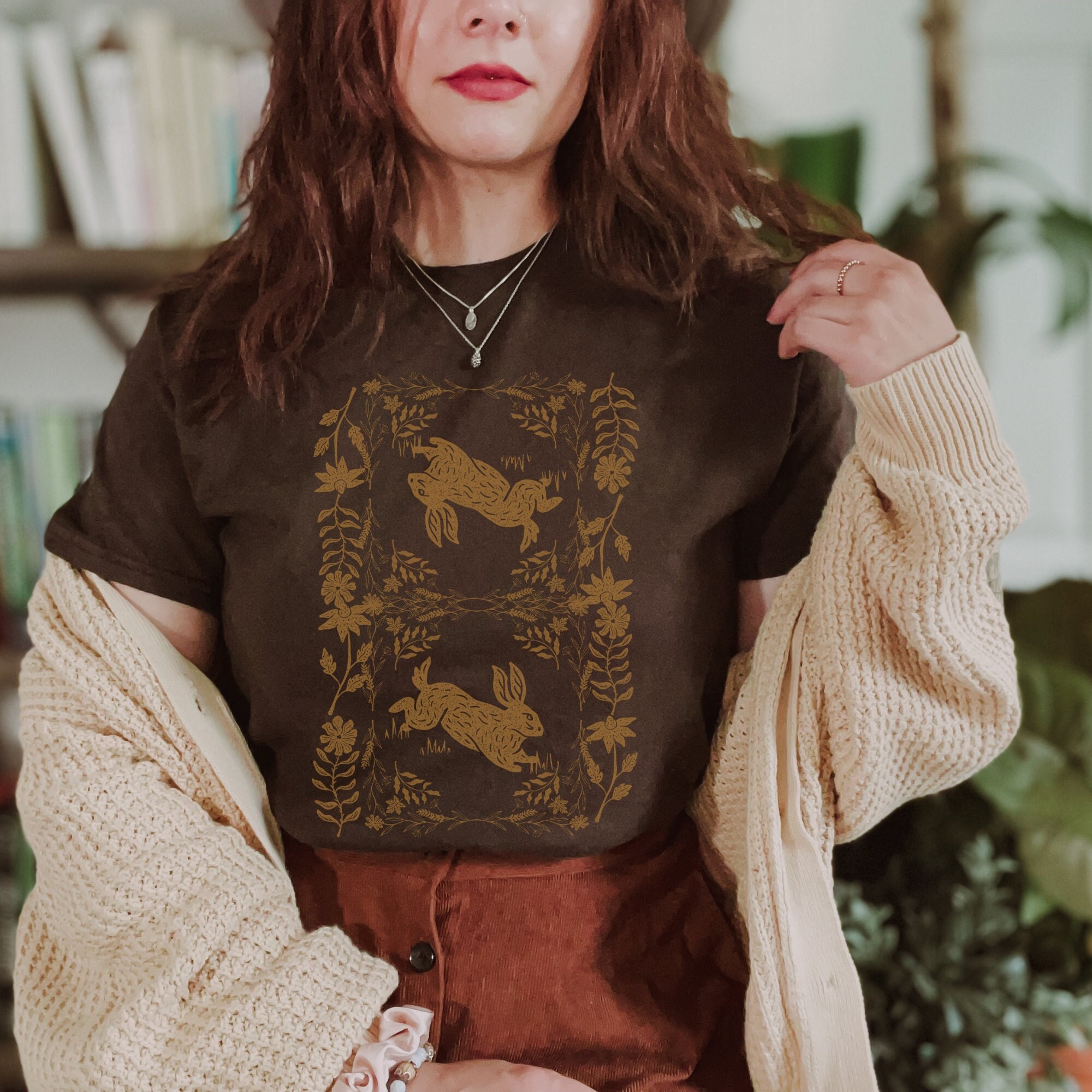 Whimsigoth Rabbit Shirt, Fairy Grunge Cottage Core Gift For Rabbit Lover, Fairycore Bunny Shirt, Goblincore Shirt