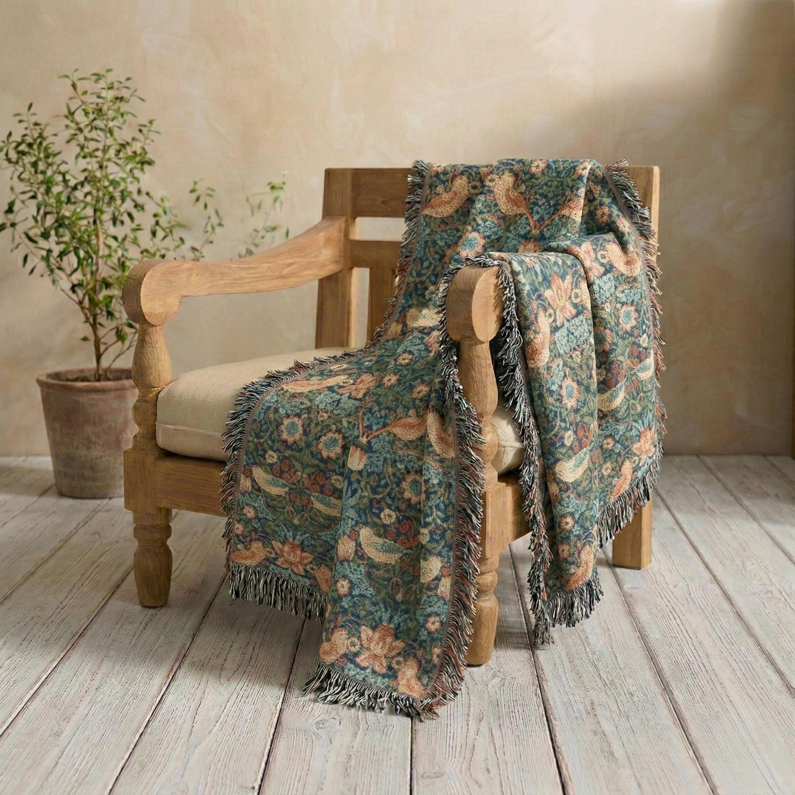 Vintage Woven Strawberry Blanket - Etsy