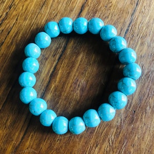 Turquoise Howlite Stone Stretch Bracelet