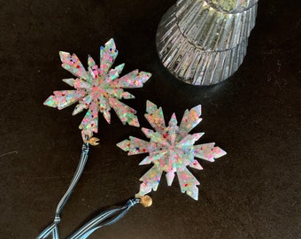 Glitter Confetti Star Resin Ornament