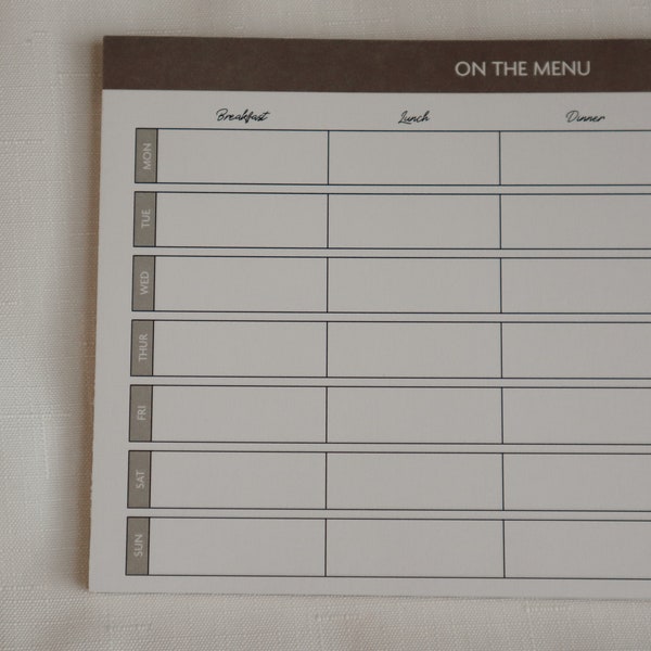 Weekly Meal Planner Notepad (PRINTED) 50 Pages