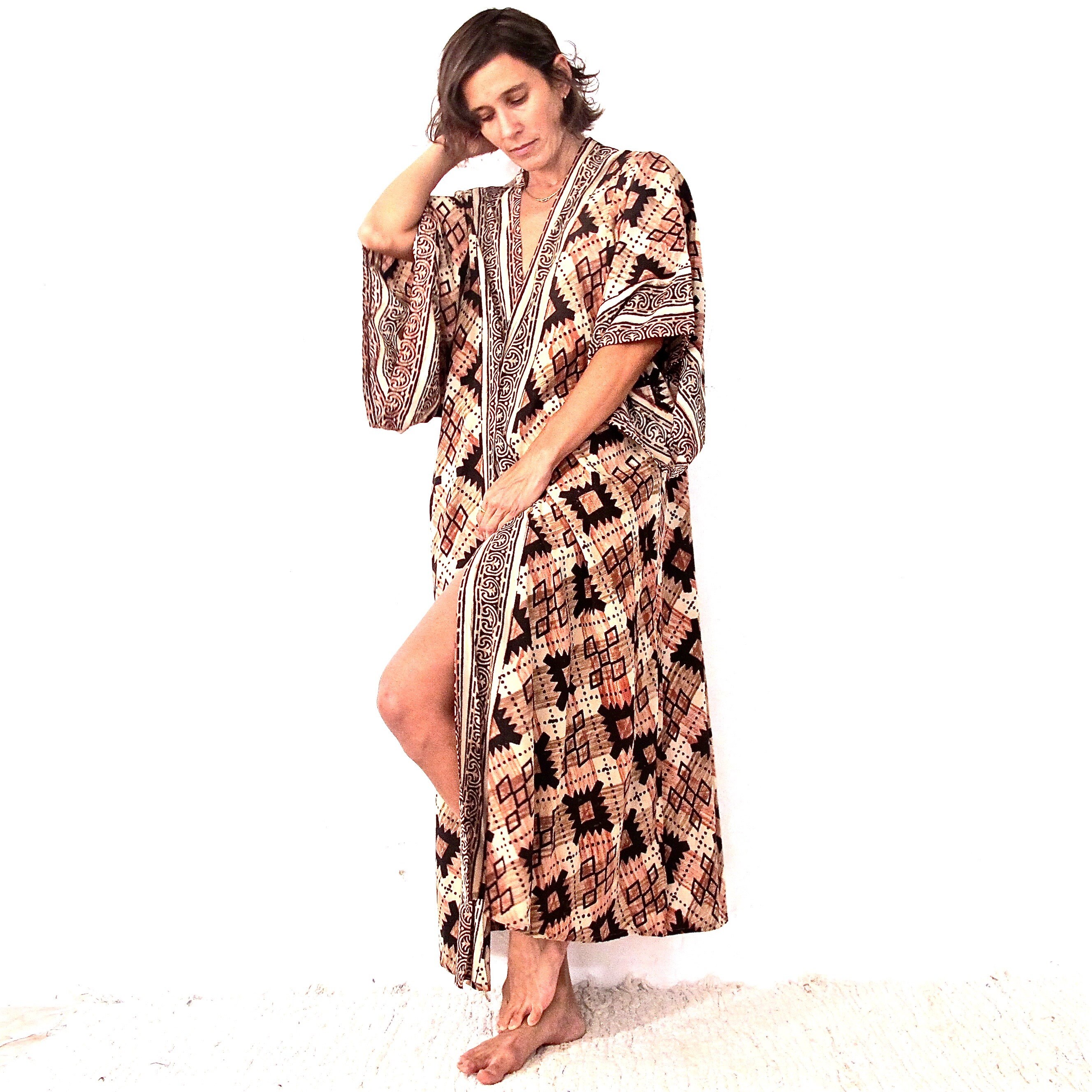 Kimono Dress beach Kaftan Open Tunic Ethnic Etsy