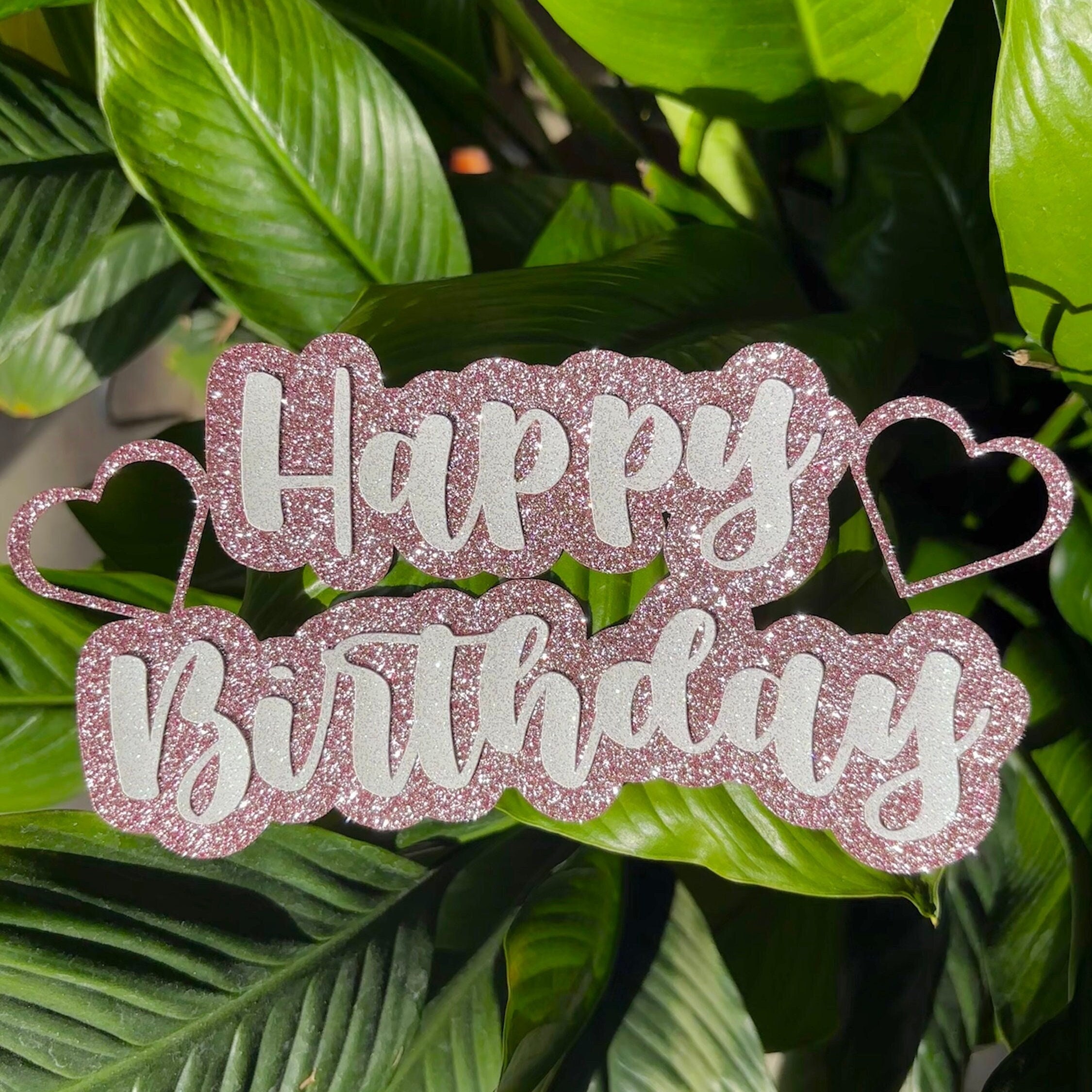 Happy Birthday Glitter Bouquet Topper Flower Bouquet Topper, Bouquet