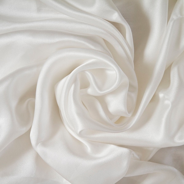 Organic peace silk non violent 100% mulberry ahimsa 19MM silk satin "44 fabric plant dye eco cruelty free bridal natural white