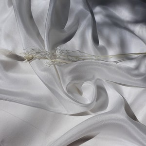 White Mulberry Silk Habotai Fabric - Oeko-Tex Certified, 54" Wide image 5