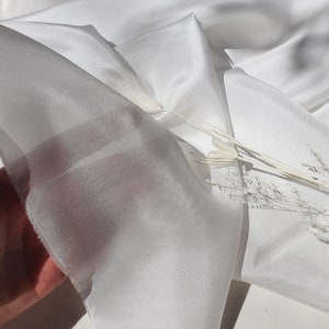 White Mulberry Silk Habotai Fabric - Oeko-Tex Certified, 54" Wide image 6