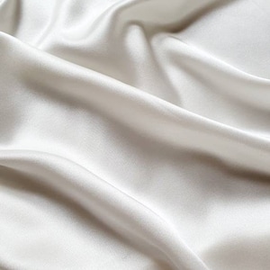 OEKO-TEX® 100% mulberry silk 22mm satin "55 natural fabric material eco non-toxic sustainable plant dye off white undyed bridal