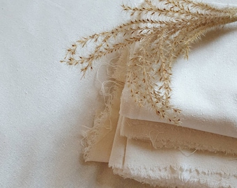 OEKO-TEX® 100% mulberry silk noil raw natural fabric sustainable undyed raw silk ivory cream plant dye eco print non-toxic
