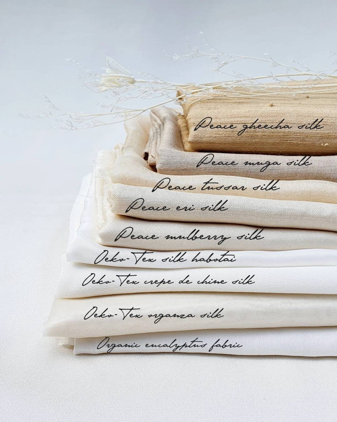 Remnant organic 100% wild silk raw fabric eco friendly sustainable ...