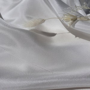 White Mulberry Silk Habotai Fabric - Oeko-Tex Certified, 54" Wide image 9