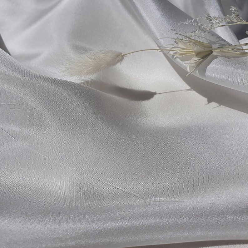 White Mulberry Silk Habotai Fabric - Oeko-Tex Certified, 54" Wide image 9