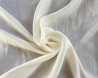Organic Eri Silk Fabric: Handloom Cream Voile, 44" Wide
