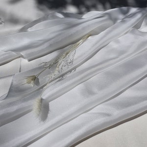 White Mulberry Silk Habotai Fabric - Oeko-Tex Certified, 54" Wide image 8