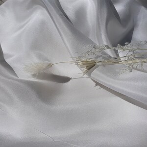 White Mulberry Silk Habotai Fabric - Oeko-Tex Certified, 54" Wide image 4