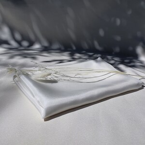 White Mulberry Silk Habotai Fabric - Oeko-Tex Certified, 54" Wide image 3