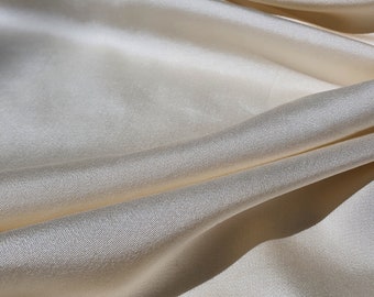 Organic 100% mulberry peace silk ahimsa vegan satin ethical sustainable fabric cream bridal slow fashion zero waste plant dye