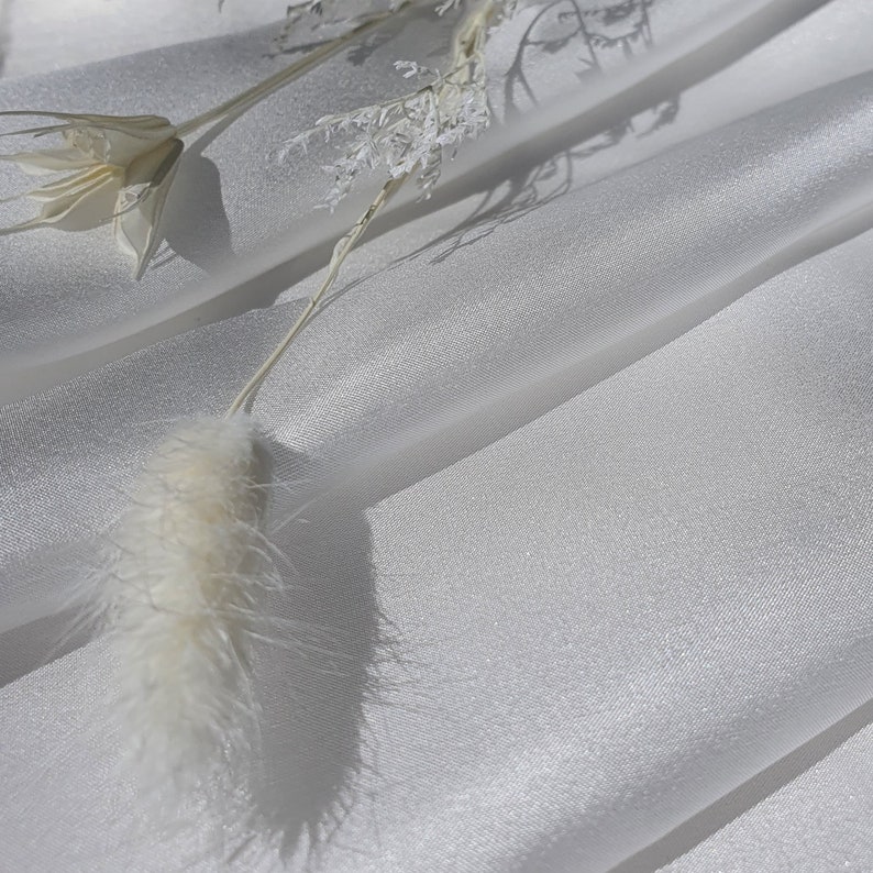White Mulberry Silk Habotai Fabric - Oeko-Tex Certified, 54" Wide image 7