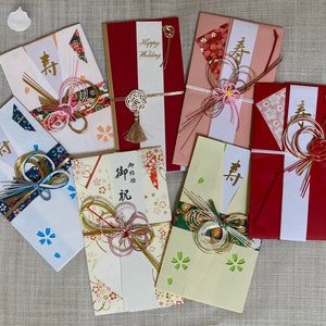 Busta decorativa tradizionale giapponese personalizzata a forma di kimono per matrimonio, compleanno, buste giapponesi Origami con fili di Mizuhiki