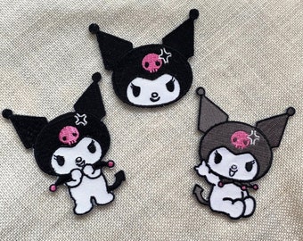 Kuromi Sanrio Embroidered Iron-on Patch With 3 Mini Stickers