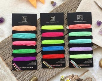 Juego de hilos de bordar neón, 5 colores fluorescentes, hilo de poliéster de 6 hebras para bordado, patchwork, costura y manualidades.