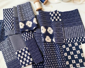 Kit de reparación japonés Boro Sashiko, patchwork de algodón para remiendo visible, tela Takumi para costura lenta.