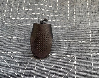 Sashiko verstelbare zwarte leren vingerhoed voor naaien, quilten en handborduren, vingerhoed van handpalm voor boro-stiksels, benodigdheden cadeau-ideeën