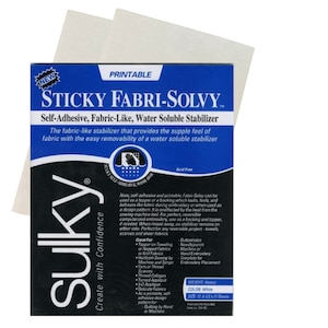 NEW 10 sheets peel and stick embroidery paper, Sticky fabri solvy, Printable  water soluble stabilizer, Stick and stitch transfer patch