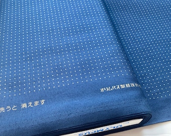 Indigo Sashiko Fabric, Water Erasable Grid, Hitomezashi Sampler