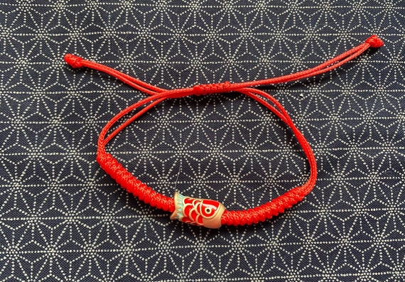 Minimalist Unisex Red Thread Koi Fish Bracelet Red Adjustable