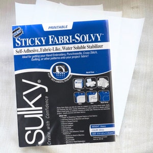 NEW Peel and stick embroidery paper with personalized folder to store the sheets, Printable water soluble stabilizer, Embroidery patches