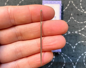 Long large eye sashiko needle for easy hand sewing and embroidery, Japanese kogin steel threading needle, Creative sewing tool