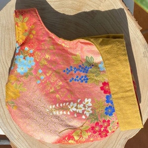Glyzinien Blume mittel rosa Knotentasche mit Innentasche, Rosa Abendtasche für Hochzeit mit Sakura-Blumen, Minimalistische Geldbörse Abendtasche Bild 5