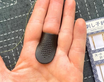 Verstelbare leren sashiko-vingerhoed, handpalmbeschermer voor naaien, quilten en handborduren, benodigdheden cadeau-ideeën