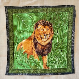Panno da imballaggio furoshiki piccolo leone, confezione sostenibile in cotone savana africana Idea regalo ecologica per bambini Confezione regalo in cotone riutilizzabile
