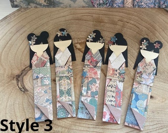Asian Paper and Fabric Dolls - Japanese, Kimono, Origami, bookmarks, craft  NEW