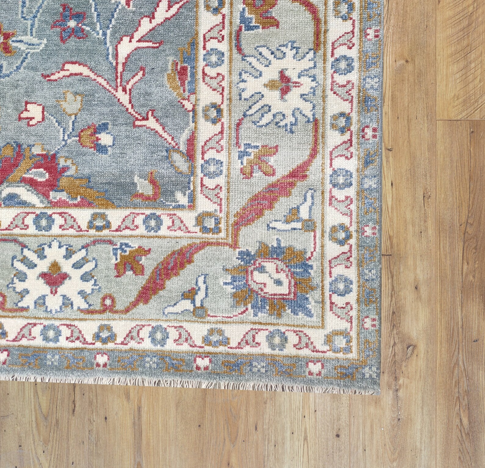 Blue Mohair Wool Area Rug 8x10 Hand Knotted Transitional Etsy