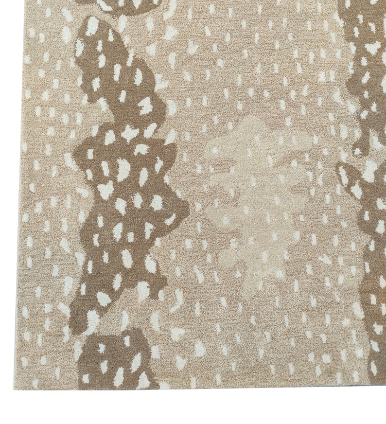 100 Wool Rug Antelope Animal like print Hand Tufted Area Rug Etsy