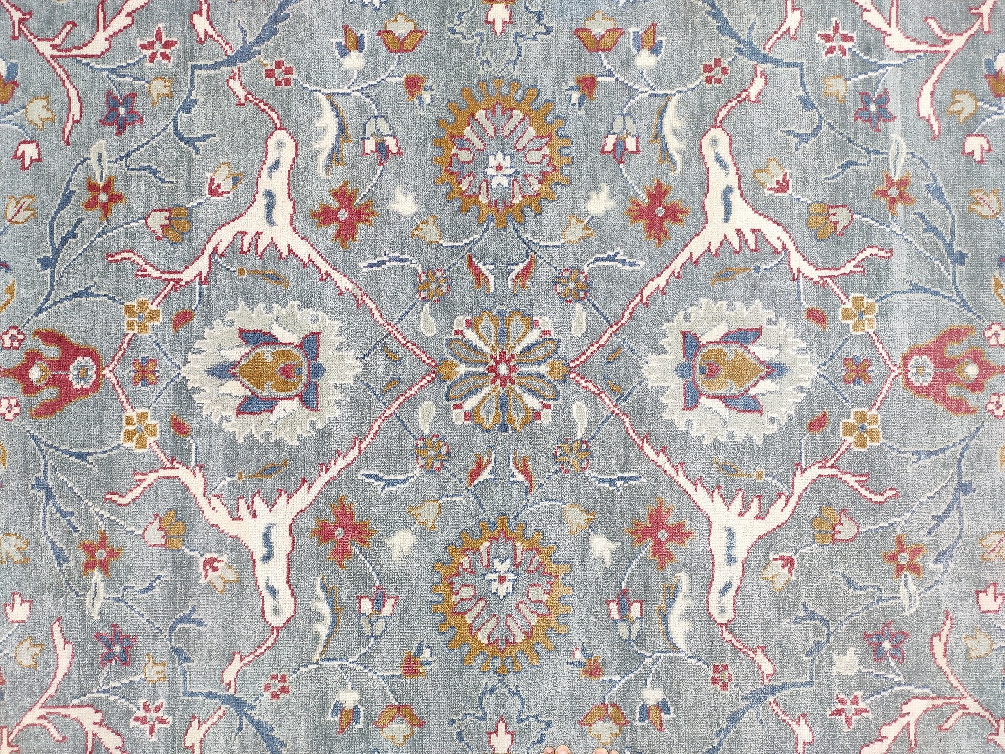 Blue Mohair Wool Area Rug 8x10 Hand Knotted Transitional Etsy