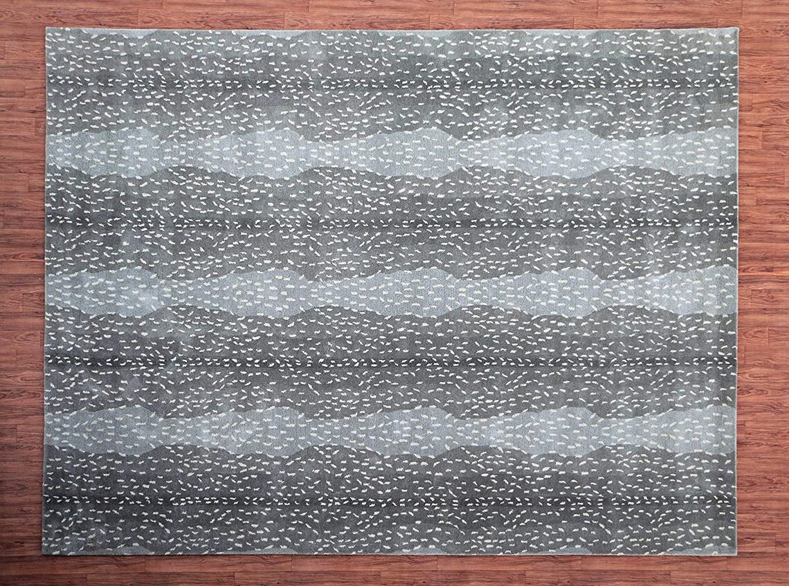 100 Wool Rug Antelope Animal Like Print Hand Tufted Area Rug Etsy