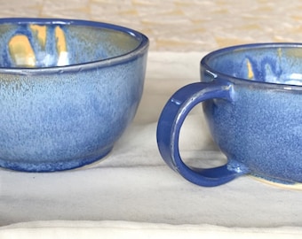 Blue soup mug