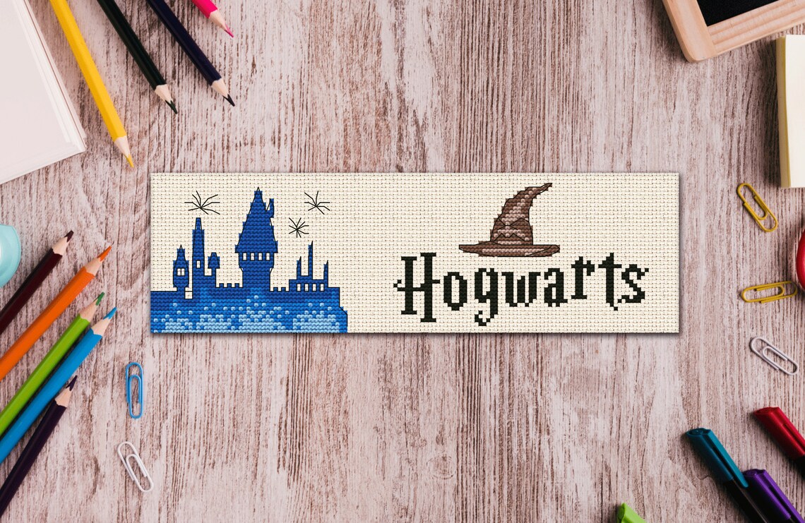 Harry Potter Bookmark Cross Stitch Pattern Hogwarts castle Etsy