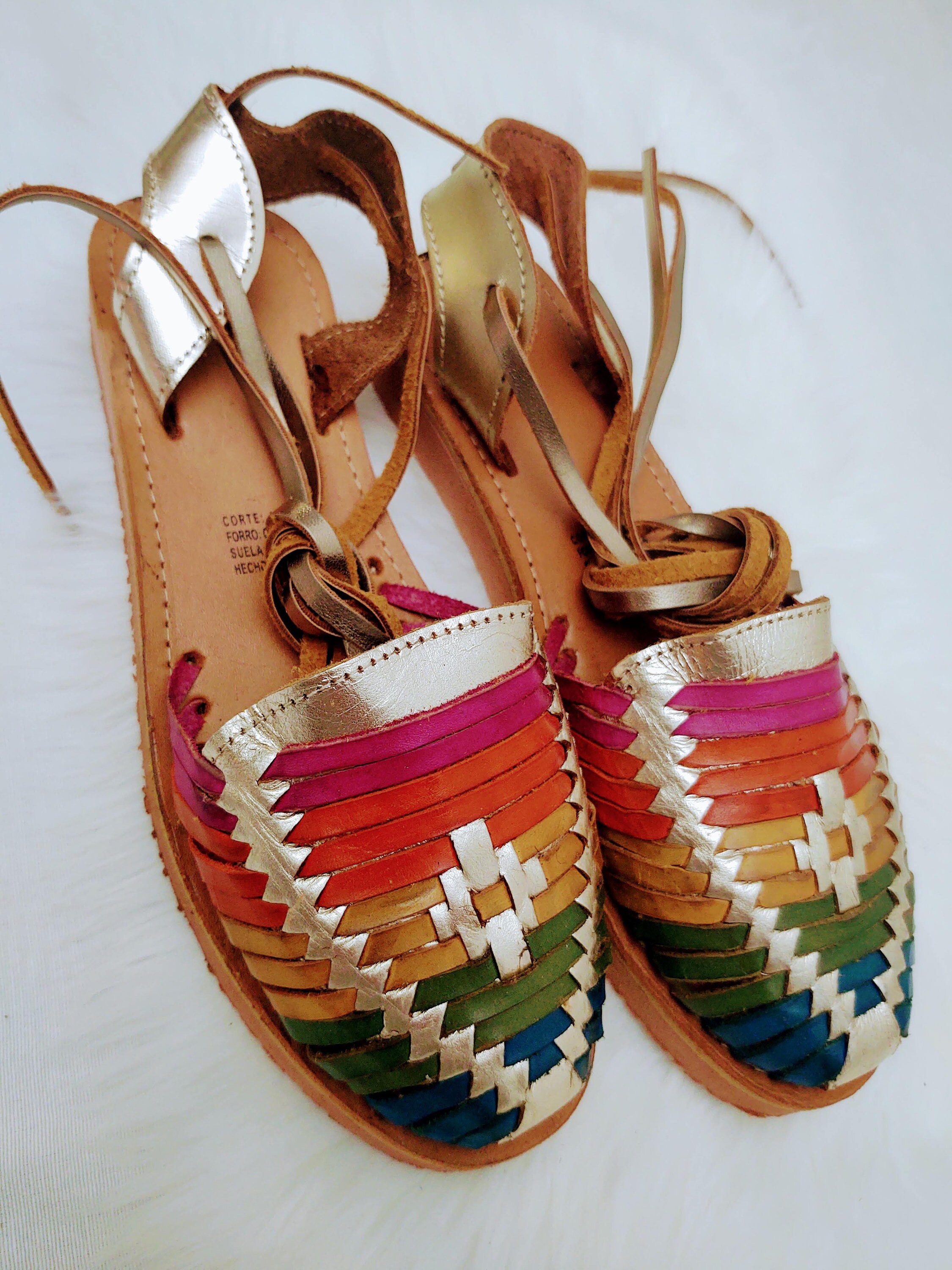 huaraches de tres correas