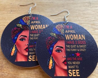 Afrocentric Wooden Earrings: Boho Hippie Statement Jewelry