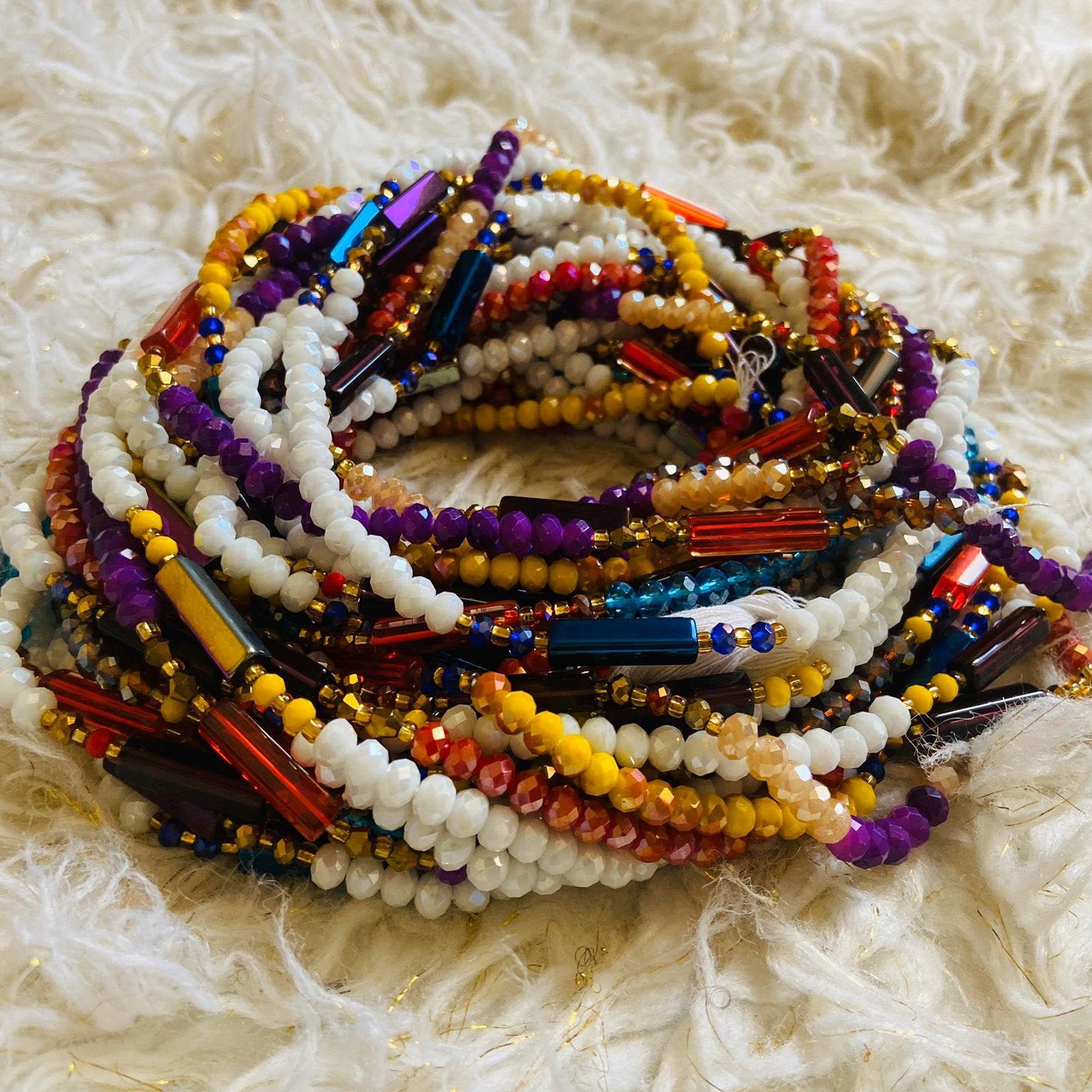 Purple Crystal Belly Beads, Handmade Waist Beads for Weight Tracking, Best  Friend Gift, Inspirational Jewelry, Beach Body Beads, Purple Bead 