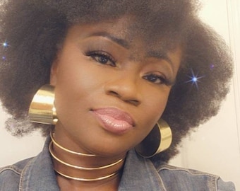 Silver Statement Choker: Geometrical African Necklace