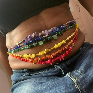 Chakra Tie On Waist Beads: Authentic African Body Jewelry