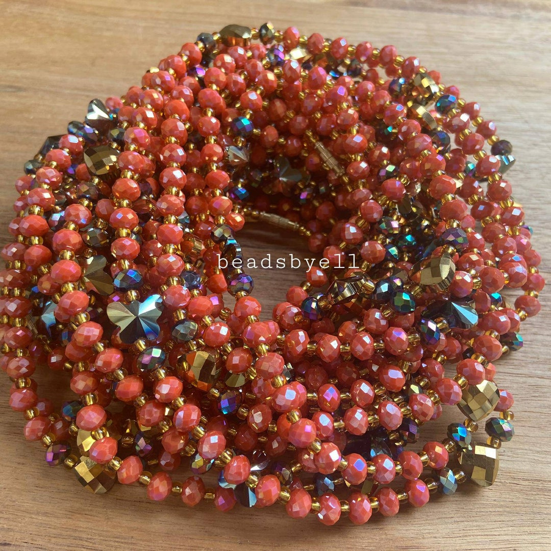 Lush Exotic Crystals Beads With Butterfly and Heart Accents Tie on Waist Beads Screw Waist Beads Etsy Australia