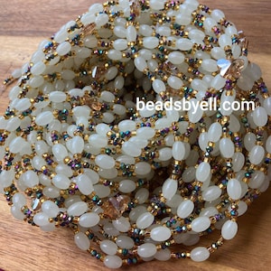 African WAIST BEADS, Crystal Waist Beads, Waist Jewelry, BELLY Beads, Authentic Screw On Lights Out Glow Beaded Waist Chain for Gift