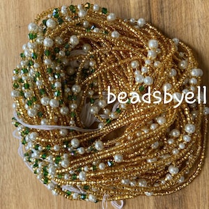 Sika and Pearls Tie On Waist Beads, Worn around a Woman&#39;s Waist to draw Attention to, and Enhance her Femininity