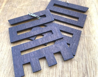 Afrocentric Wooden Earrings: Boho Hippie Statement Jewelry